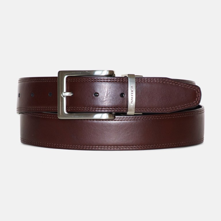 Men's Nautica Reversible Leather Belts Black | 9gW6DdpW