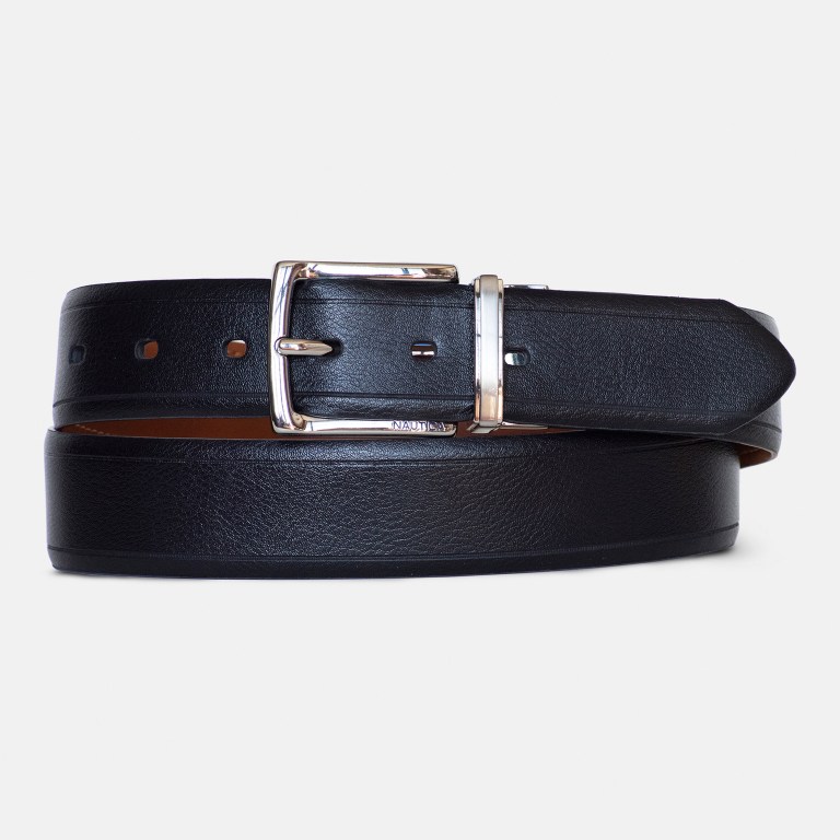 Men\'s Nautica Reversible Pebbled Belts Black | figX67jj