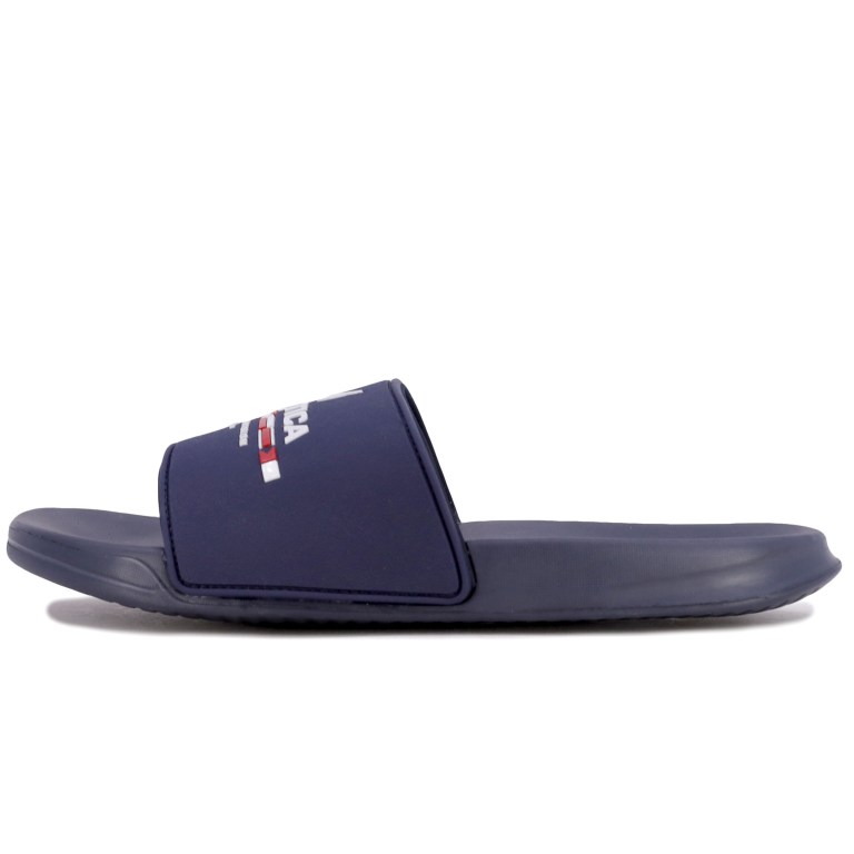 Men's Nautica Sailing Division Logo Slides Blue | 9ZnRL0Gh