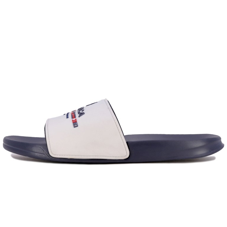 Men's Nautica Sailing Division Logo Slides White Wash | R3Gi8rWo