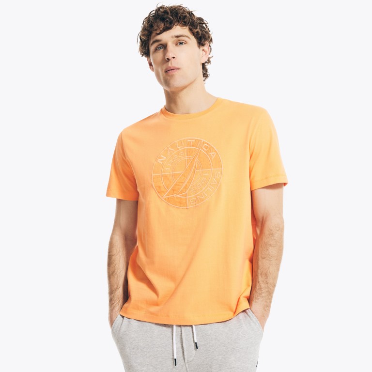 Men's Nautica Sailing Graphic T Shirts Orange | cZdV7gQG