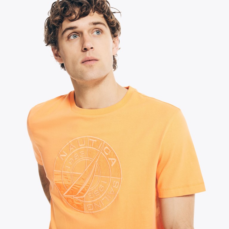 Men's Nautica Sailing Graphic T Shirts Orange | cZdV7gQG