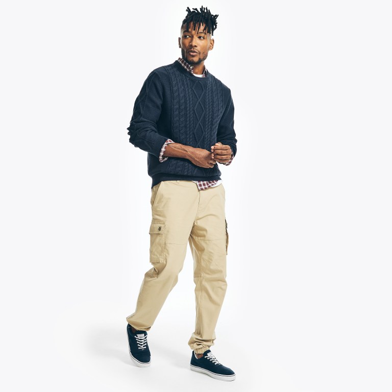 Men's Nautica Slim Fit Cargo Jogger Pants Brown | IjAWrOAq