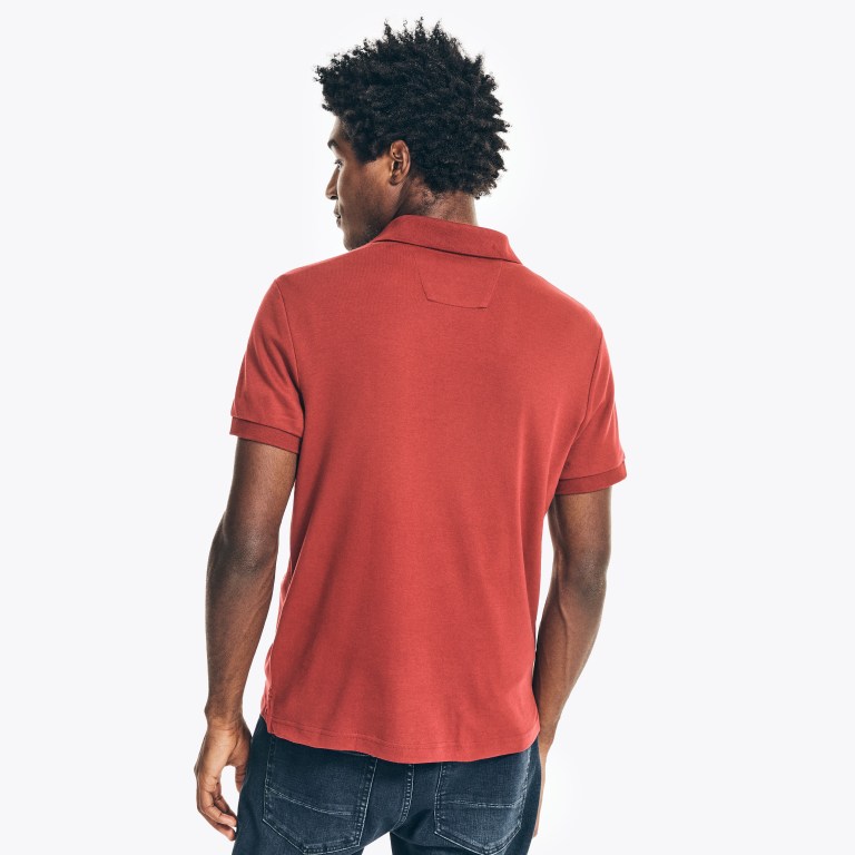 Men's Nautica Slim Fit Interlock Polo Shirts Red | 7qd2YXeb