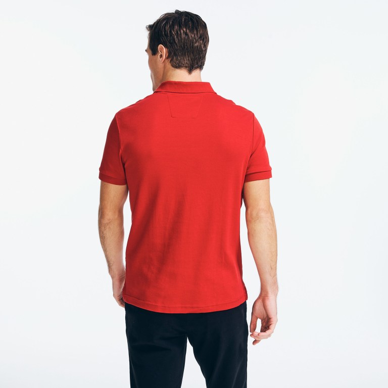 Men's Nautica Slim Fit Interlock Polo Shirts Red | l1TveVta