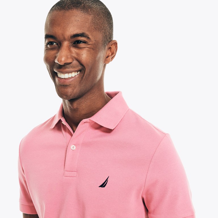 Men's Nautica Slim Fit Interlock Polo Shirts Red | vtRAyFMq