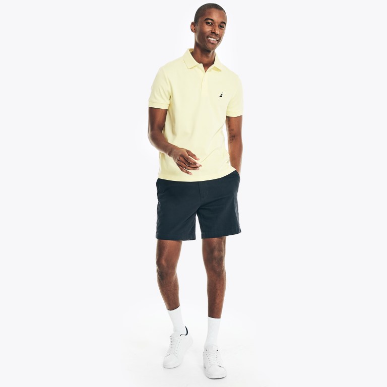 Men's Nautica Slim Fit Interlock Polo Shirts Light Gold | wmaRJcj9