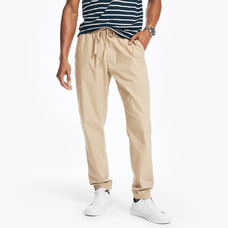 Men's Nautica Slim Fit Rips Jogger Pants Brown | W3mr5hTI