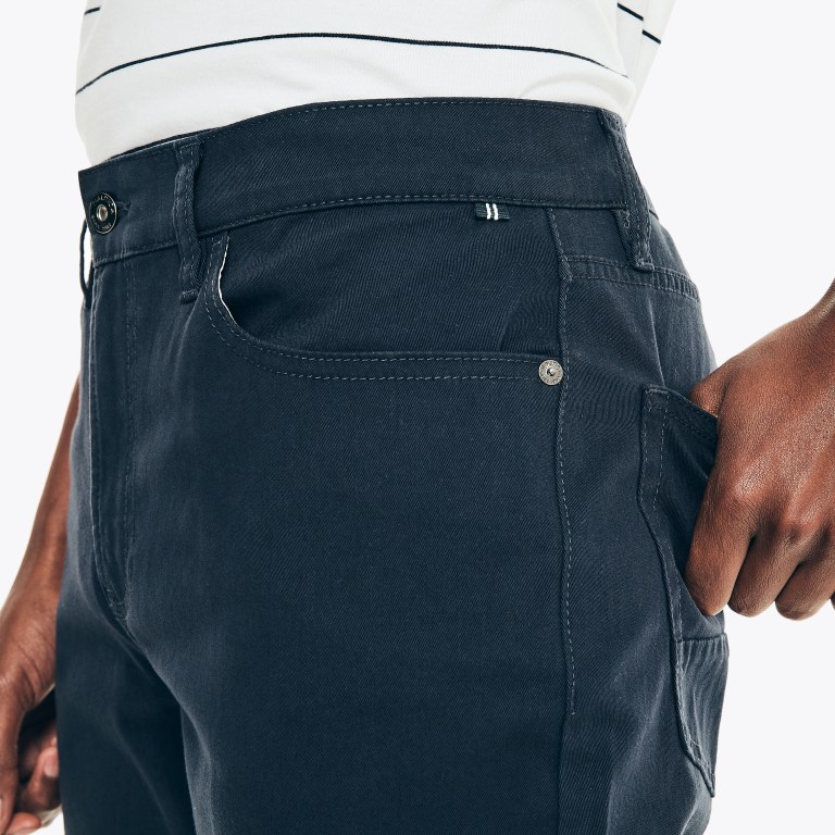 Men's Nautica Slim Fit Stretch Pants Navy | KNuzOXWF