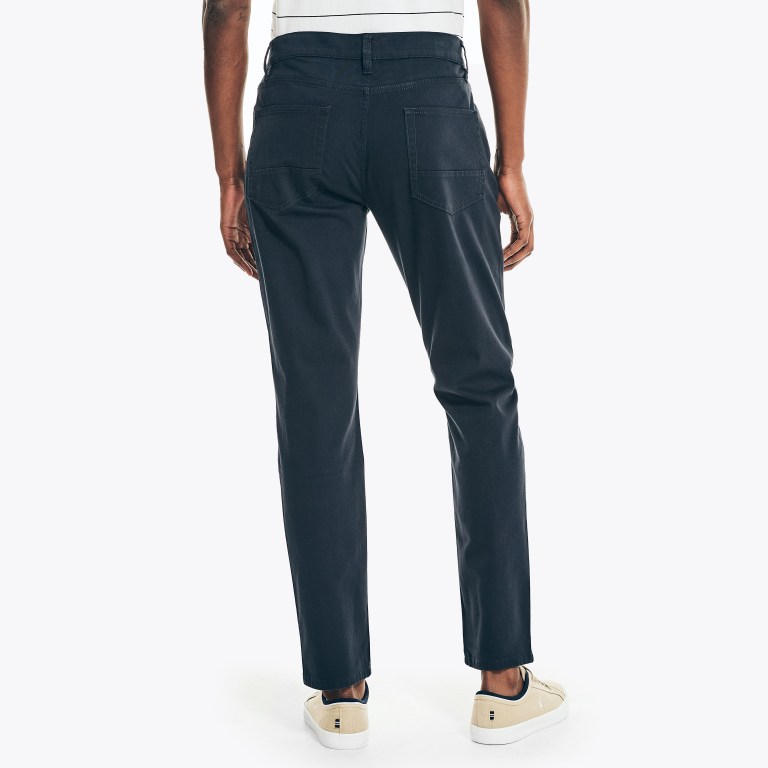 Men's Nautica Slim Fit Stretch Pants Navy | KNuzOXWF