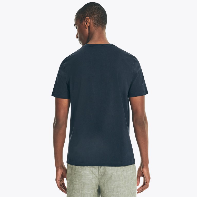 Men's Nautica Solid Crewneck T Shirts Navy | cwZ3zJqI