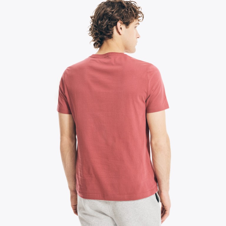 Men's Nautica Solid Crewneck T Shirts Red | MlReqdWr