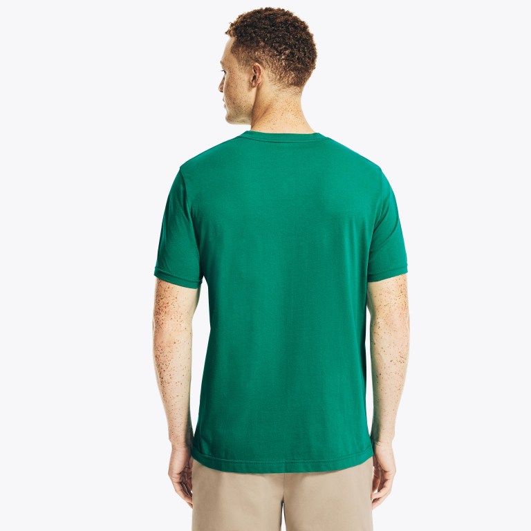 Men's Nautica Solid V-neck T Shirts Green | cqhHjwIK