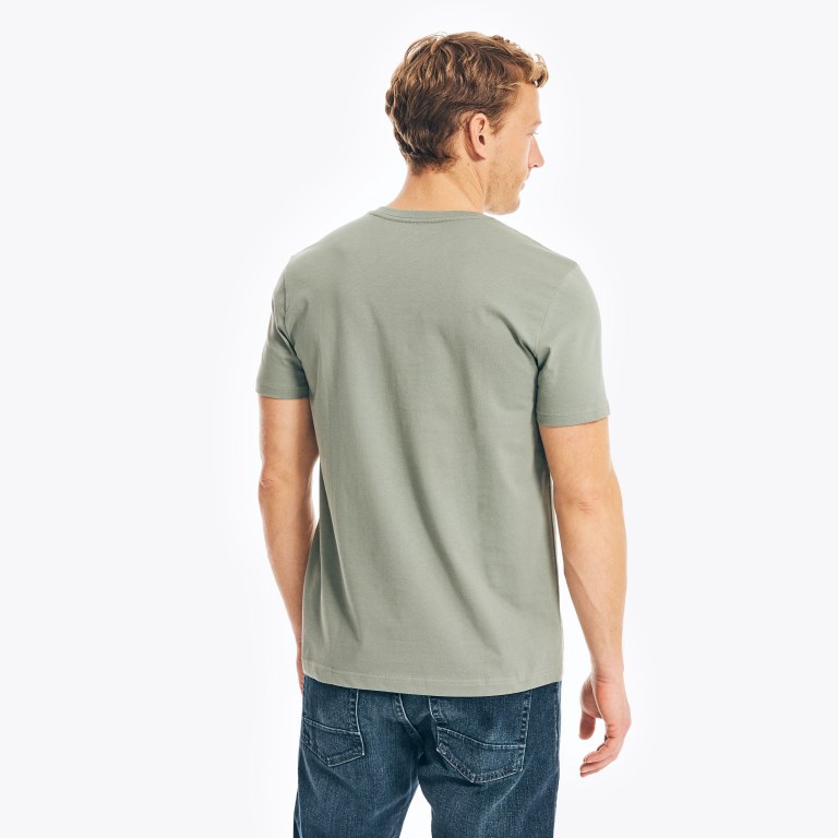 Men's Nautica Solid V-neck T Shirts Green | nCLQ9aDq