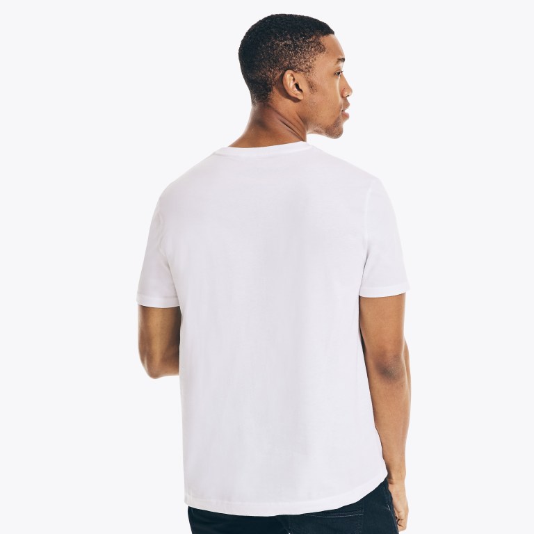 Men's Nautica Solid V-neck T Shirts White | Iv0X2ISo