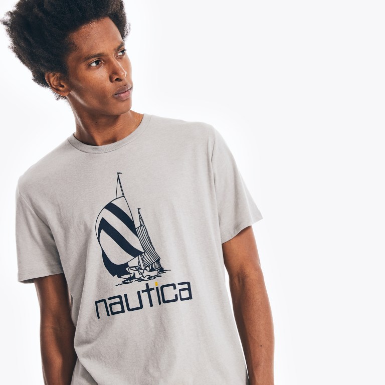 Men's Nautica Spinnaker Graphic T Shirts Grey | JntvxXM7