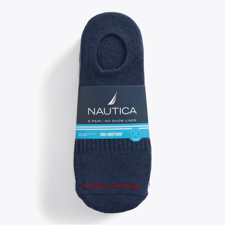 Men's Nautica Stretch Liner , 6-pack Socks Black | bYarh5ge