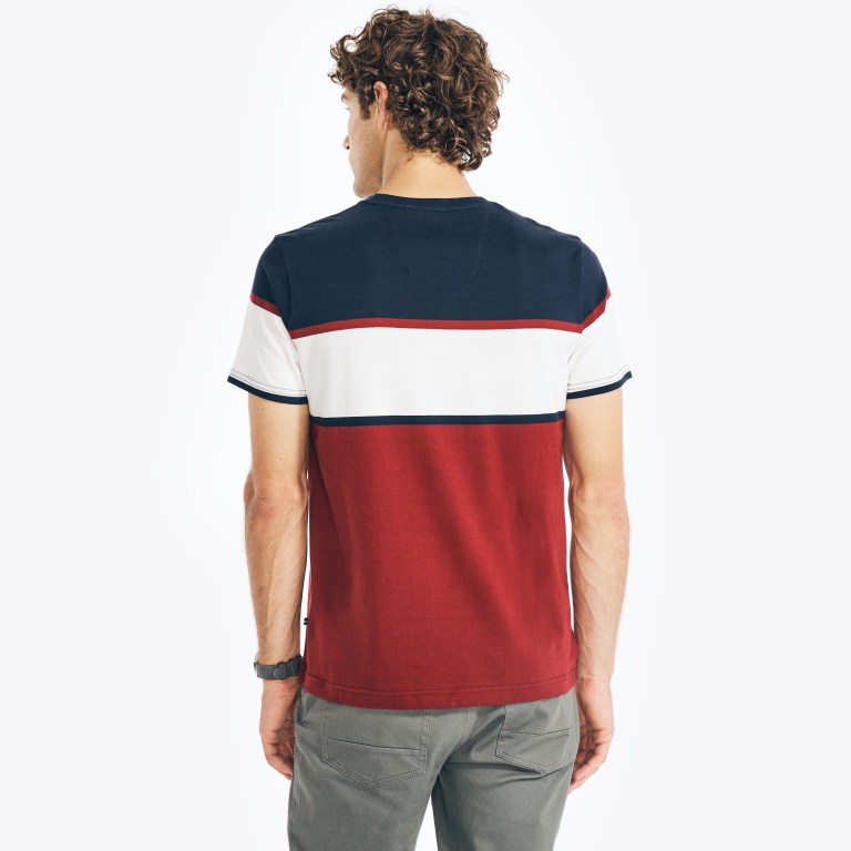 Men's Nautica Striped Crewneck T Shirts Navy | KyaRwPQu