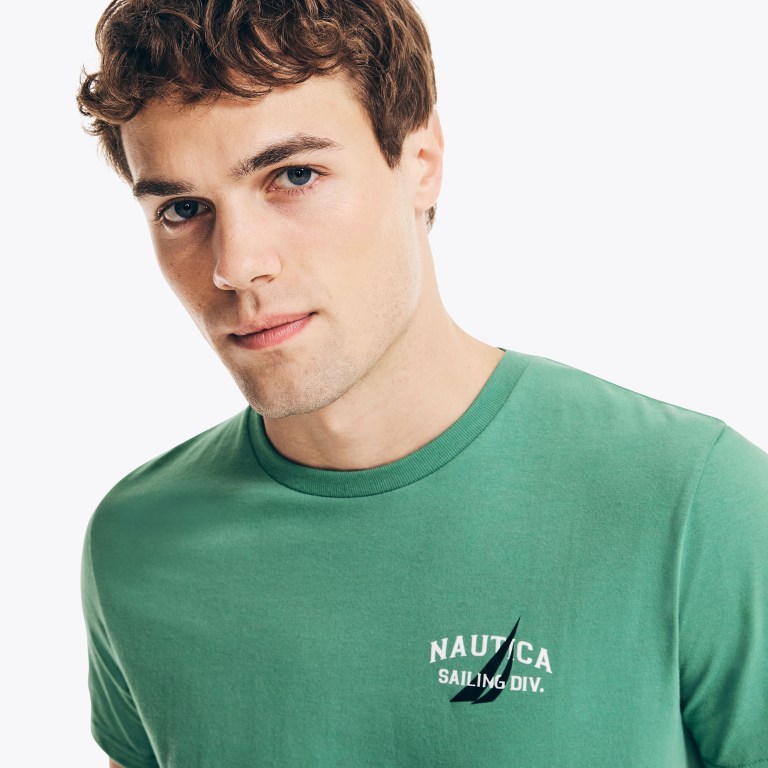 Men's Nautica Sustainably Crafted Anchor Graphic T Shirts Green | bRZpYNZT