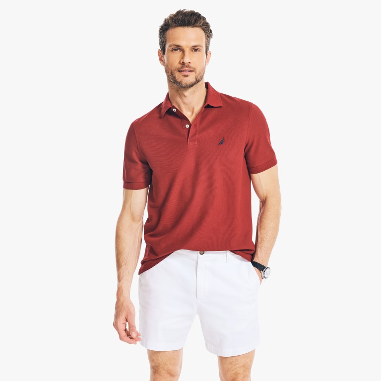 Men's Nautica Sustainably Crafted Classic Fit Performance Deck Polo Shirts Red | qjDkVtwk