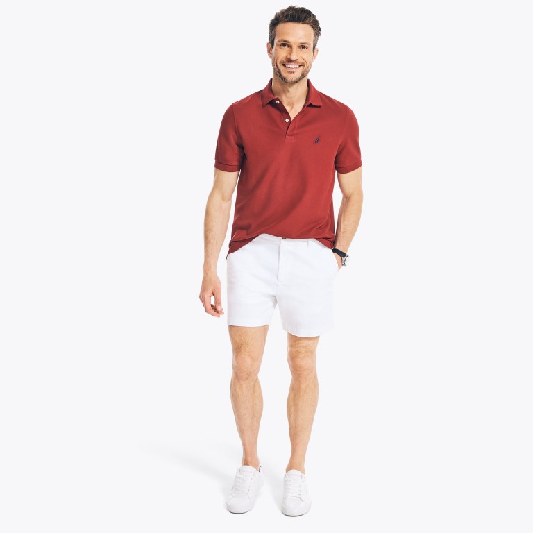 Men's Nautica Sustainably Crafted Classic Fit Performance Deck Polo Shirts Red | qjDkVtwk