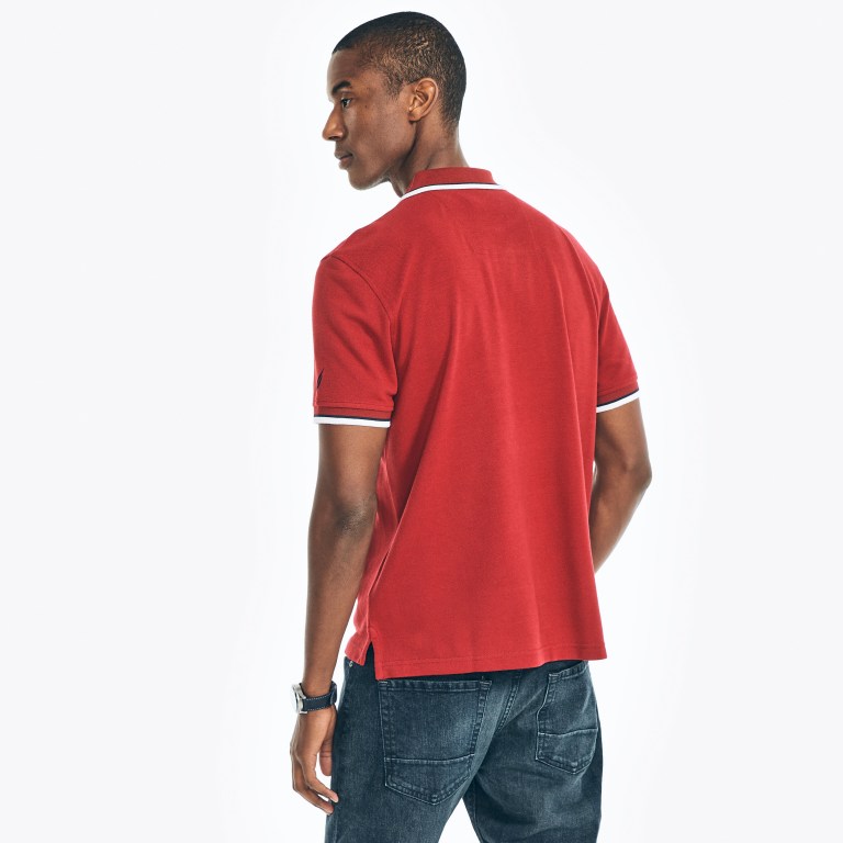 Men's Nautica Sustainably Crafted Classic Fit Deck Polo Shirts Red | qq28B55M