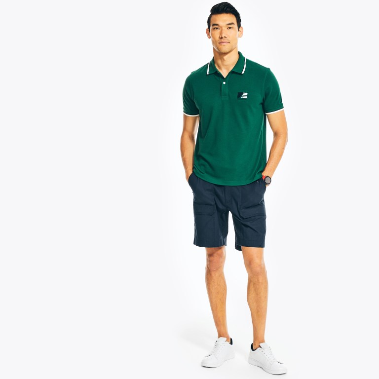 Men's Nautica Sustainably Crafted Classic Fit Deck Polo Shirts Green | ueY01BYd