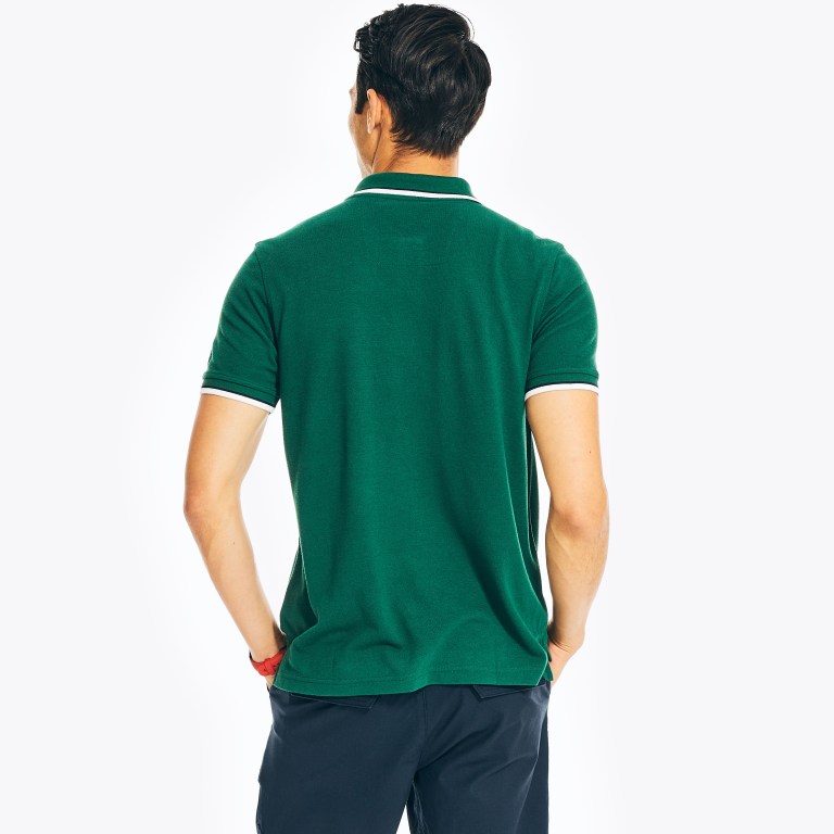 Men's Nautica Sustainably Crafted Classic Fit Deck Polo Shirts Green | ueY01BYd