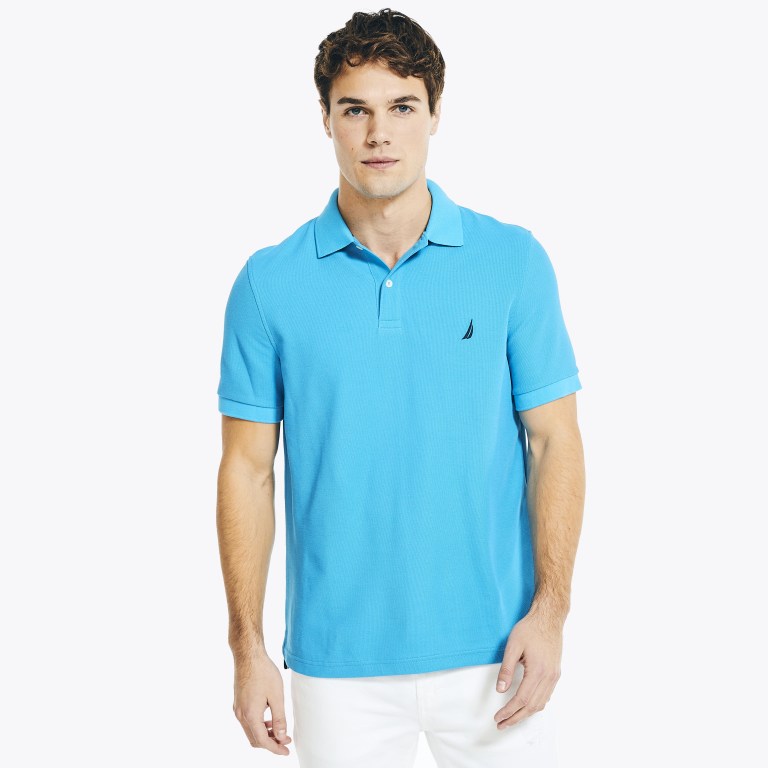 Men\'s Nautica Sustainably Crafted Deck Polo Shirts Blue | 1j504Fp7