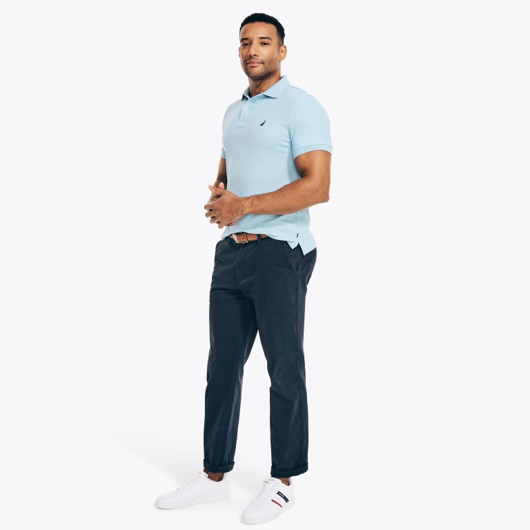 Men's Nautica Sustainably Crafted Deck Polo Shirts Turquoise | CwjiiFc4