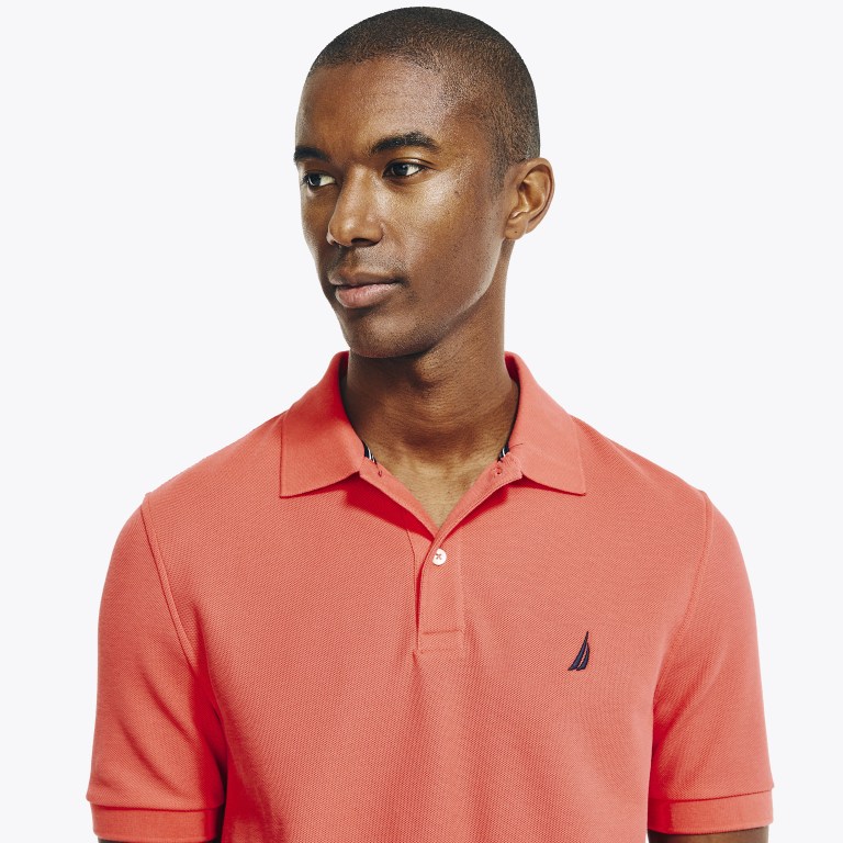 Men's Nautica Sustainably Crafted Deck Polo Shirts Red | GQu1vYBN