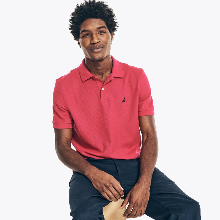 Men's Nautica Sustainably Crafted Deck Polo Shirts Light Pink | NfB9GK2j