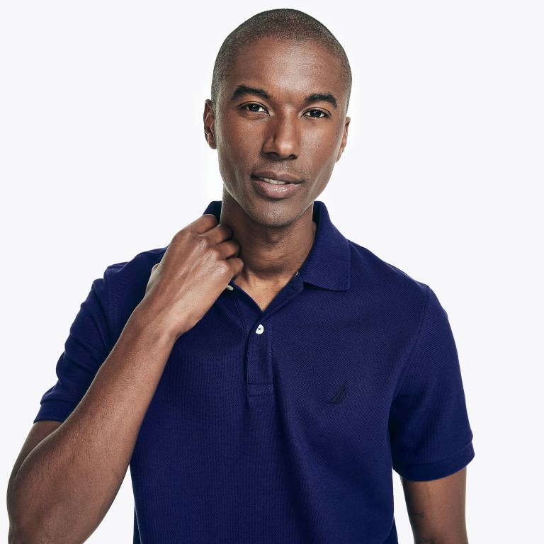 Men's Nautica Sustainably Crafted Deck Polo Shirts Blue | PCTB08yh