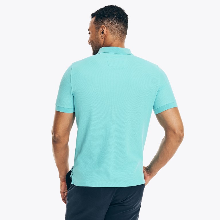 Men's Nautica Sustainably Crafted Deck Polo Shirts Blue | gKyNykfC