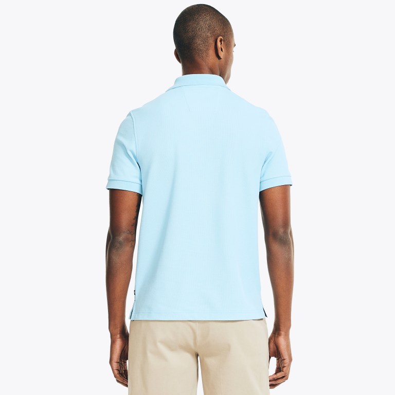 Men's Nautica Sustainably Crafted Deck Polo Shirts Turquoise | hJxpWm4D