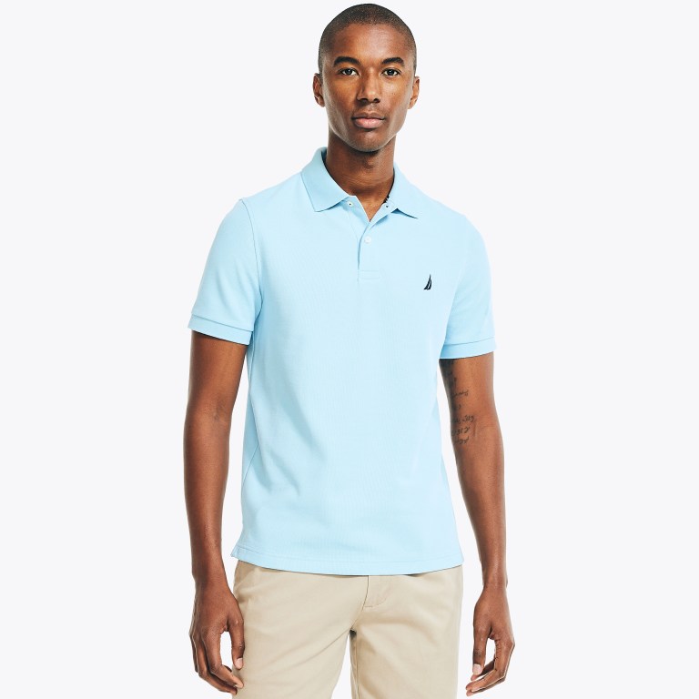 Men\'s Nautica Sustainably Crafted Deck Polo Shirts Turquoise | hJxpWm4D