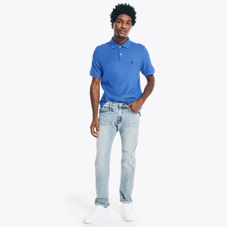 Men's Nautica Sustainably Crafted Deck Polo Shirts Navy | nAHMYOki