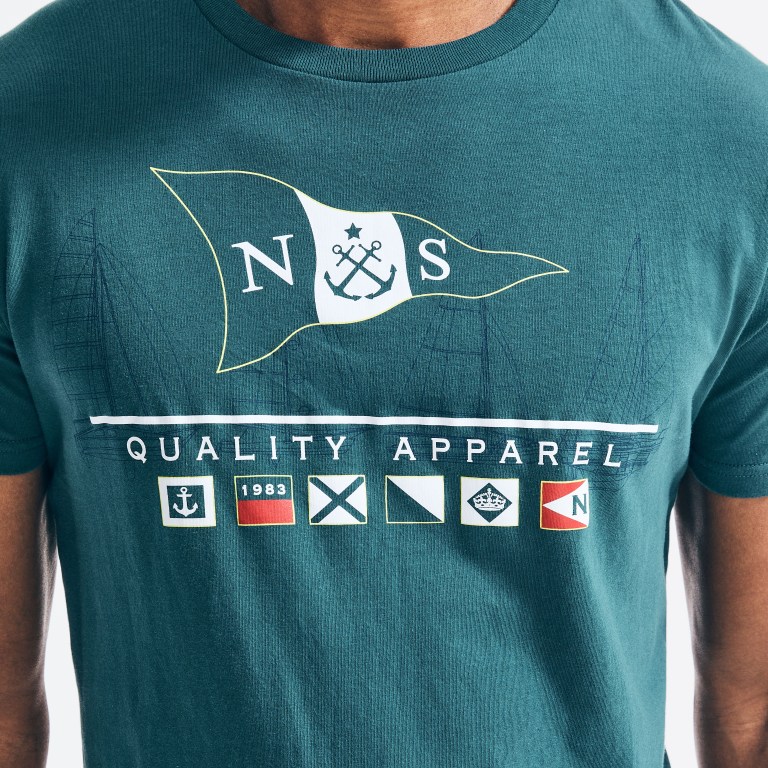 Men's Nautica Sustainably Crafted Flags Graphic T Shirts Multicolor | IoHzW8MG