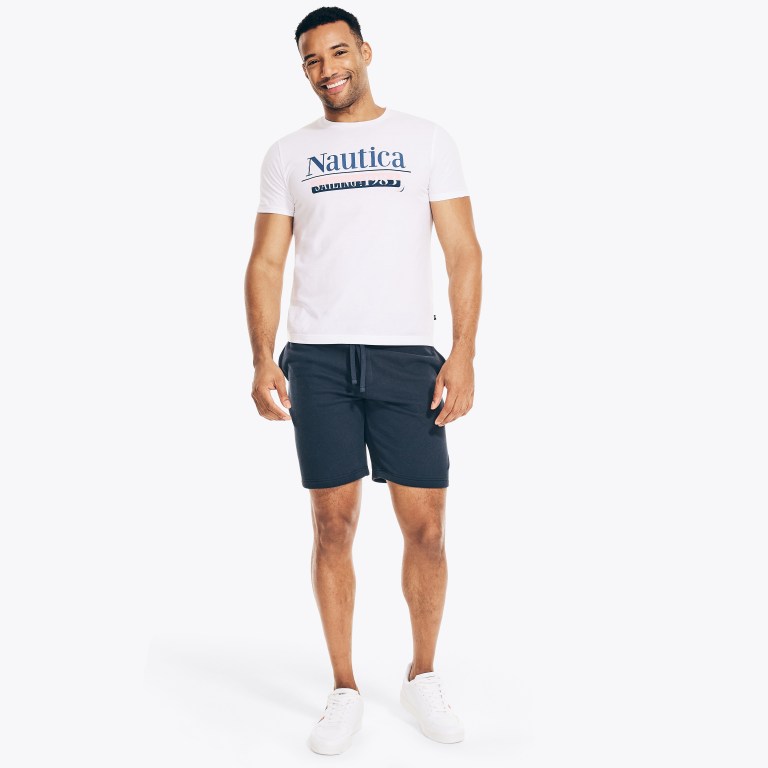 Men's Nautica Sustainably Crafted Graphic T Shirts White | hy6u2485