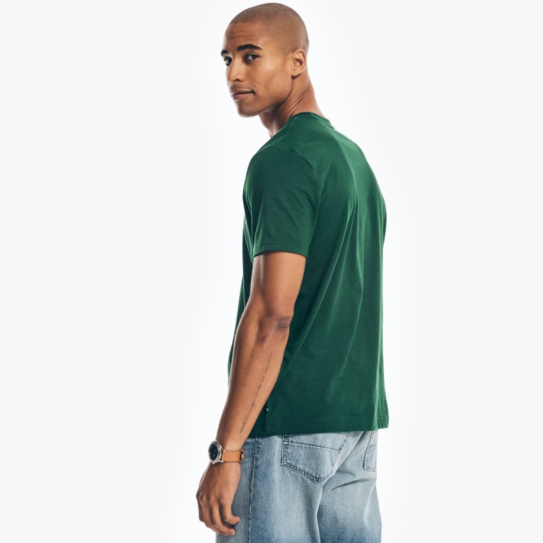 Men's Nautica Sustainably Crafted Logo Graphic T Shirts Green | 2jQ3Qq1R