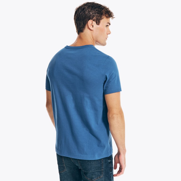 Men's Nautica Sustainably Crafted N83 Graphic T Shirts Blue | TVe2MlWD