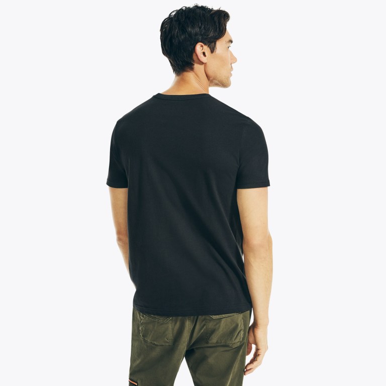 Men's Nautica Sustainably Crafted N83 Graphic T Shirts Black | VCLSrIIa