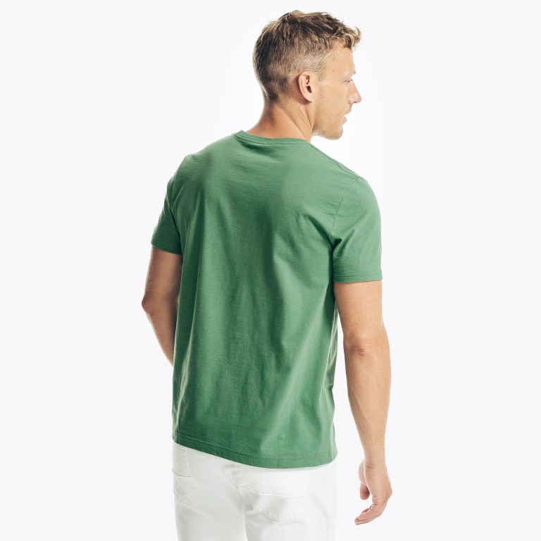 Men's Nautica Sustainably Crafted Nautica Sailing Club Graphic T Shirts Green | 0BtGyaCZ