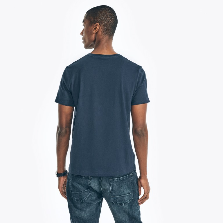 Men's Nautica Sustainably Crafted Nautica Sailing Club Graphic T Shirts Navy | ROyJX0AF