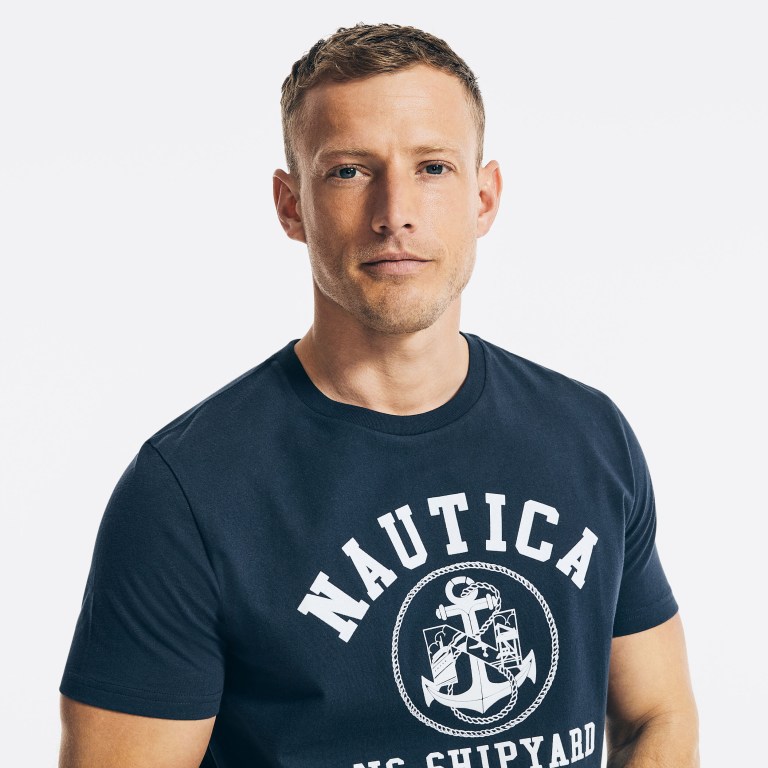 Men's Nautica Sustainably Crafted Ns-83 Graphic T Shirts Navy | Ni2yXxOs