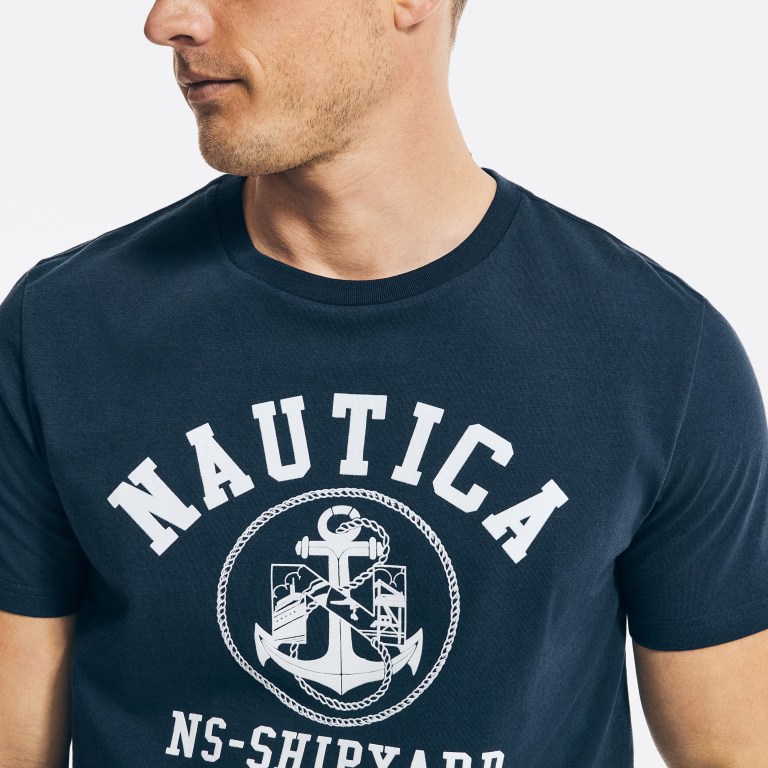 Men's Nautica Sustainably Crafted Ns-83 Graphic T Shirts Navy | Ni2yXxOs