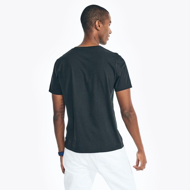 Men's Nautica Sustainably Crafted Sailing Graphic T Shirts Black | SDXy9pX4