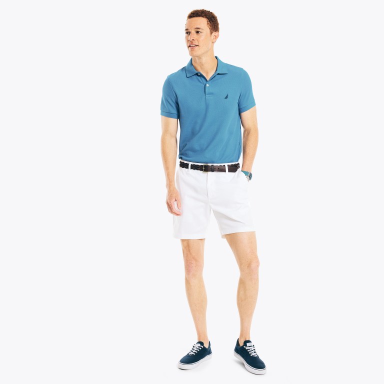 Men's Nautica Sustainably Crafted Slim Fit Performance Deck Polo Shirts Blue | eQCAqff7