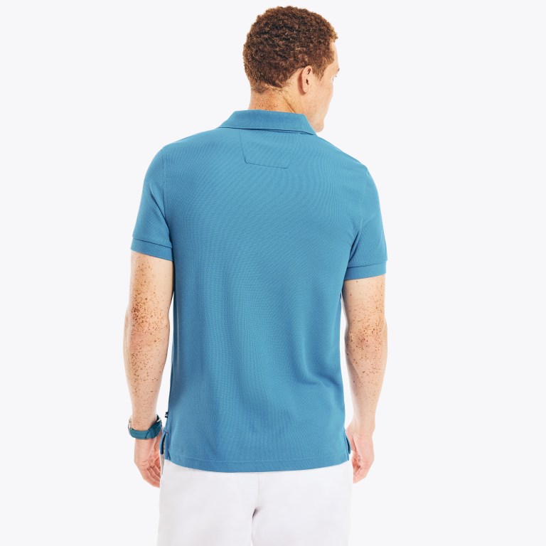 Men's Nautica Sustainably Crafted Slim Fit Performance Deck Polo Shirts Blue | eQCAqff7