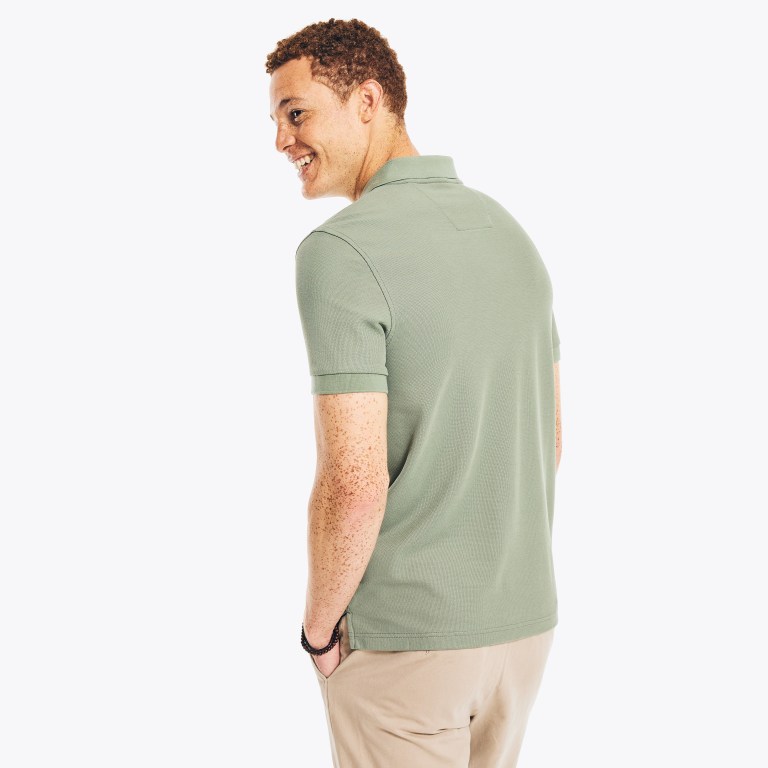 Men's Nautica Sustainably Crafted Slim Fit Performance Deck Polo Shirts Green | qOiQOZ9F